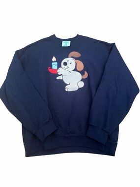 Online ceramics puppy mens L blue sweatshirt